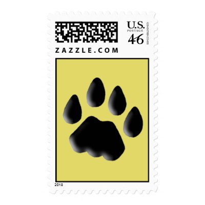 Cat Track Pawprint Postage Stamps by tracker8459