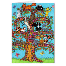 Cat Tree of Life 2 Card