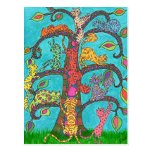 Cat Tree of Life Postcard
