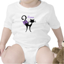 Cat tshirt baby girl personalized cute bow sleeper