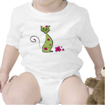 Cat tshirt baby girl personalized flower sleeper