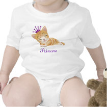 Cat tshirt baby girl personalized princess sleeper