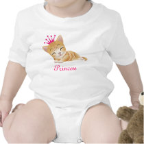 Cat tshirt baby girl personalized princess sleeper