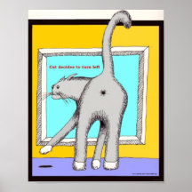 Cat Turning Left Poster