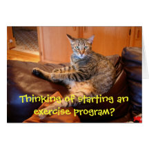 Cat - wanna exercise Birthday card