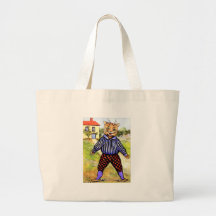 Cat Wearing Breeches by Louis Wain Canvas Bag
