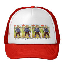 Cat Wearing Breeches by Louis Wain Mesh Hats