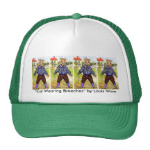 Cat Wearing Breeches by Louis Wain Mesh Hats