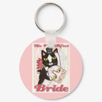 Cat Wedding Dance BRIDE Keychain by jamiecreates1 Cat Wedding Dance BRIDE Keychain