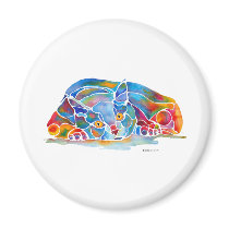 Cat  Whimsical Art Kitten magnets