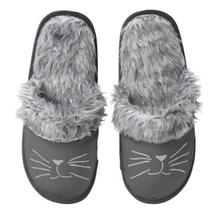 Cat Whiskers Design Slippers Pair Of Fuzzy Slippers