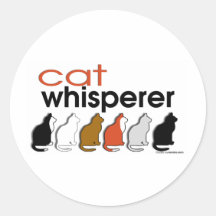 Cat Whisperer Round Stickers