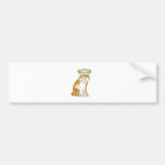 cat with antlers and holly bumper stickers