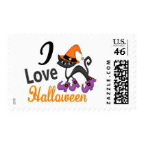 Cat With Boots I Love Halloween stamps