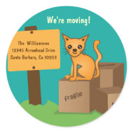 Cat with Boxes - We're Moving - Sticker sticker