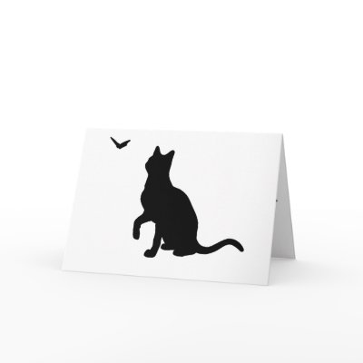 Cat with Butterfly Greeting Card- Blank