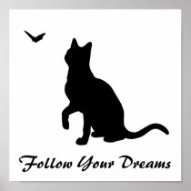 Cat with Butterfly Poster posters