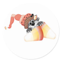 Cat with Candy Corns stickers by halloweengifts Cat with Candy Corns stickers