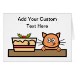 Cat with Christmas Cake. Greeting Cards