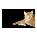 Cat with computer mouse business card template