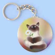 Cat With Flower keychains