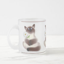 Cat with Flower Mug