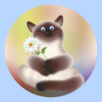 Cat With Flower stickers