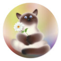 Cat With Flower stickers
