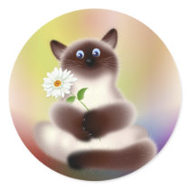 Cat With Flower stickers
