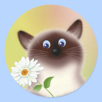 Cat With Flower stickers