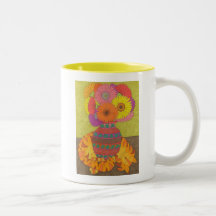 Cat with Gerbera Daisies in Talavera Vase Coffee Mugs