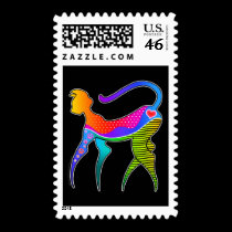 CAT with HEART POSTAGE stamps
