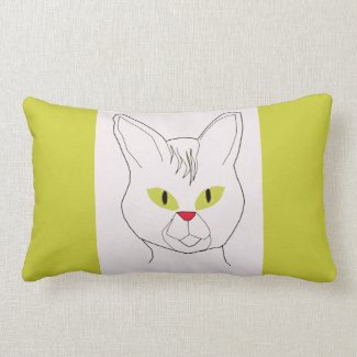 Cat with olive eyes Throw pillow