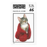 Cat with Red Yarn postage