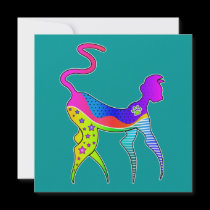 CAT with STARS PARTY INVITATION invitations
