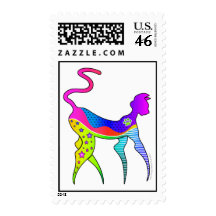 CAT with STARS POSTAGE
