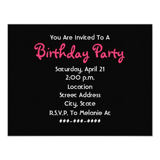 Cat With Sunglasses Birthday Party Invite