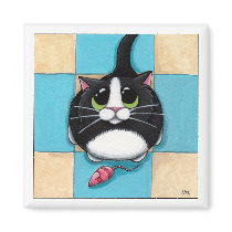 Cat with Toy Mouse Magnet