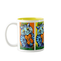 Cat With Violin by Louis Wain mugs