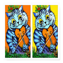 Cat With Violin by Louis Wain posters