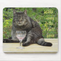 Cat with wine glass mousepad