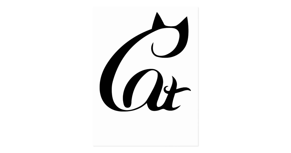 Cat Word Art Postcard Zazzle
