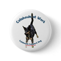 Catahoula Dog at Work Button