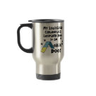 steel_mug - "My Louisiana Catahoula Leopard Dog is an Agility Dog" gift has an a-frame cartoon in place of the letter "A" in agility. Show off your agility dog not just at training classes or trials, but every day, everywhere you go! Our cheery breed specific agility gifts are available in many other dog breeds available too! Enjoy other Catahoula Cur merchandise in our online store.
