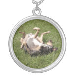 Catahoula Leopard Dog Rolling in Grass Custom Necklace