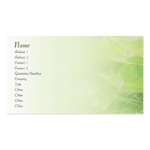 Catalpa Blend Profile Card Business Cards (front side)