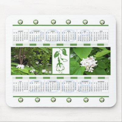 CATALPA TREE FLOWERS 2008 CALENDAR MOUSE PADS by KABSANNIE