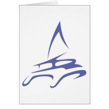Catamaran in Swish Drawing Style Greeting Cards