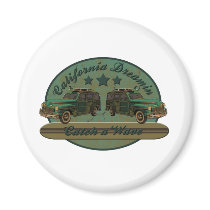 Catch a California Dreamin Surf Wave Fridge Magnets
