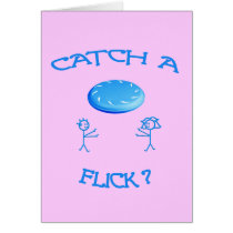 Catch A Flick Frisbee Greeting Cards